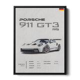 911 Gt3 Rs 2022 Specs Poster — Canvas Print