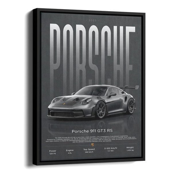 911 Gt3 Rs 2025 Specs Poster — Alternate View
