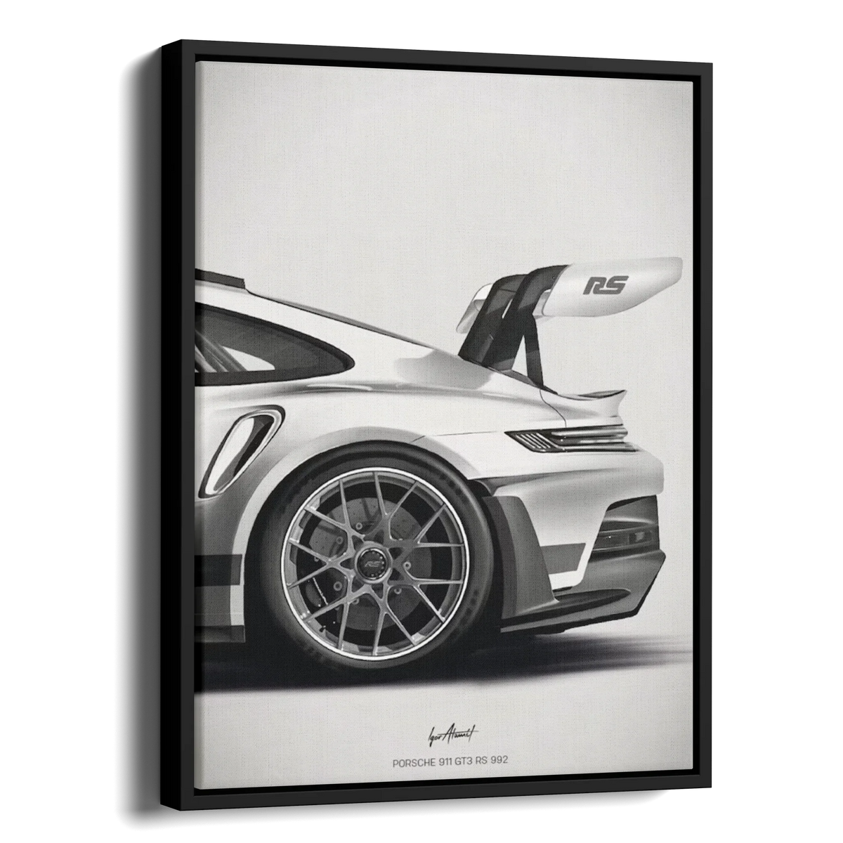 911 Gt3 Rs 992 Sketch Bw — Alternate View
