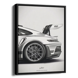 911 Gt3 Rs 992 Sketch Bw — Alternate View