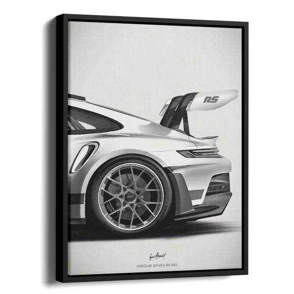911 Gt3 Rs 992 Sketch Bw — Alternate View