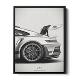 911 Gt3 Rs 992 Sketch Bw — Canvas Print