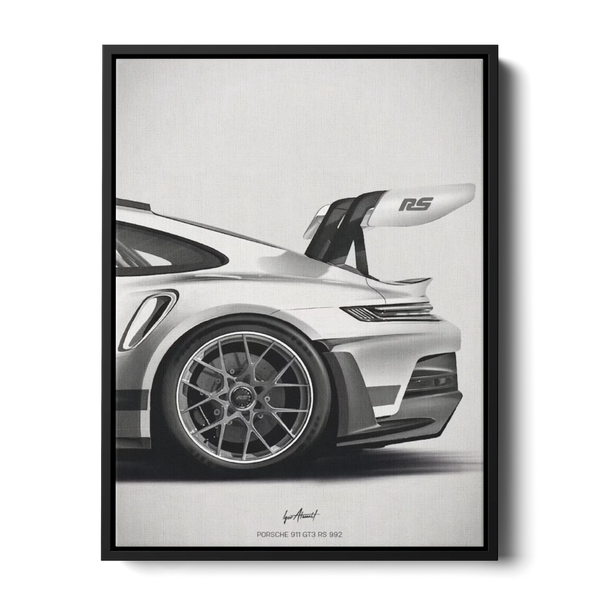911 Gt3 Rs 992 Sketch Bw — Canvas Print