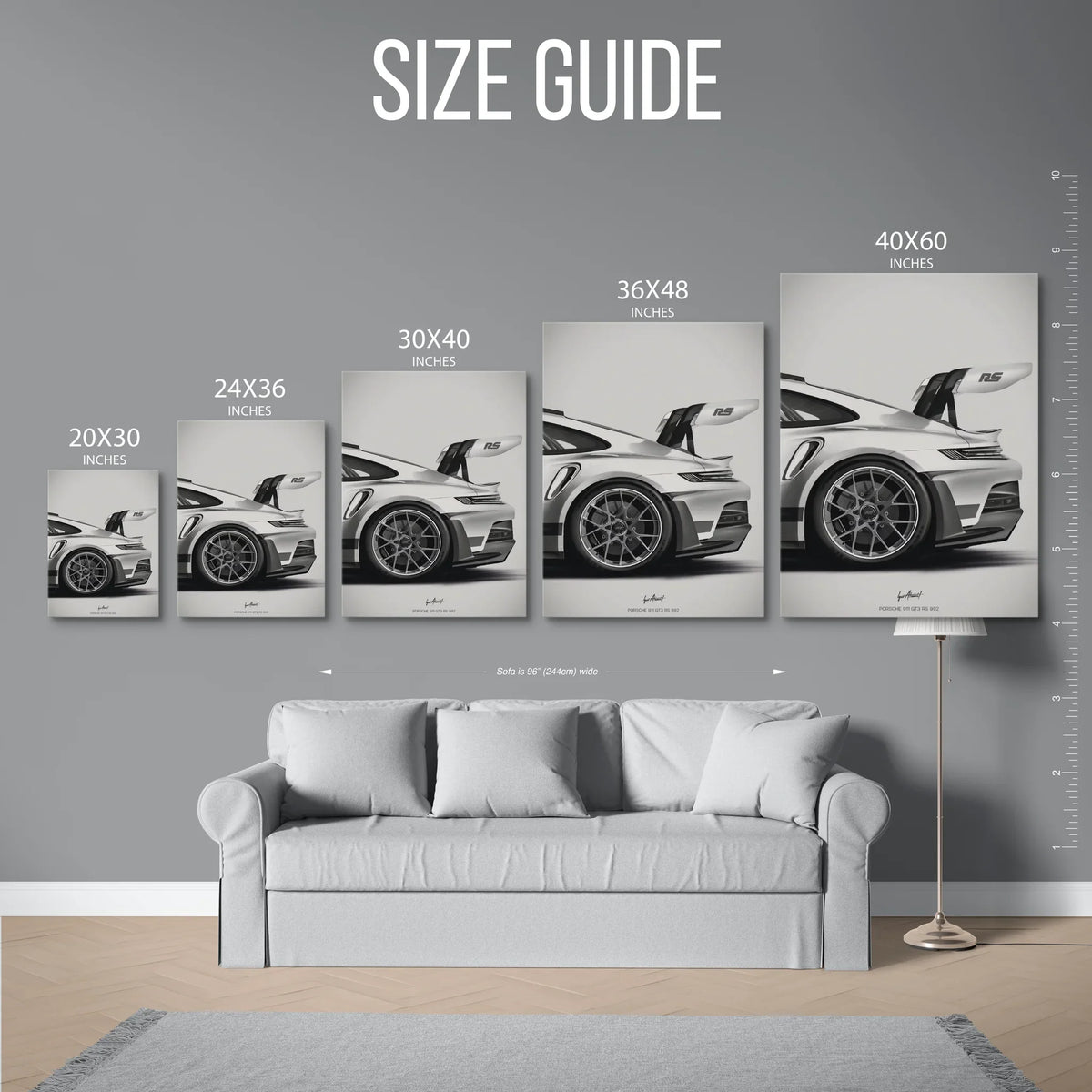 911 Gt3 Rs 992 Sketch Bw — Size Guide