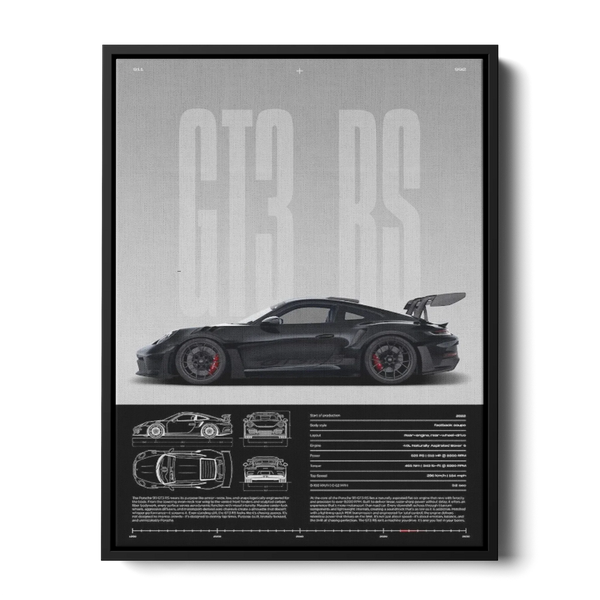 911 Gt3 Rs Blueprint Specs — Canvas Print