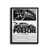 911 Gt3 Rs Newspaper Poster — Black Frame