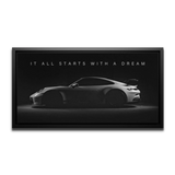 911 Gt3 Rs Starts With Dream Panoramic — Canvas Print