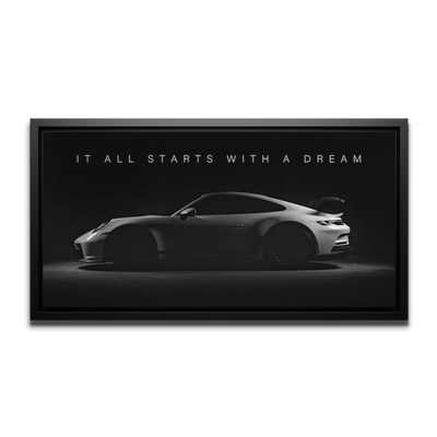 911 Gt3 Rs Starts With Dream Panoramic — Canvas Print