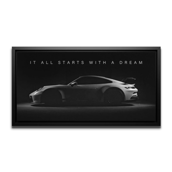 911 Gt3 Rs Starts With Dream Panoramic — Canvas Print