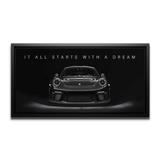911 Gt3 Starts With Dream Panoramic — Canvas Print