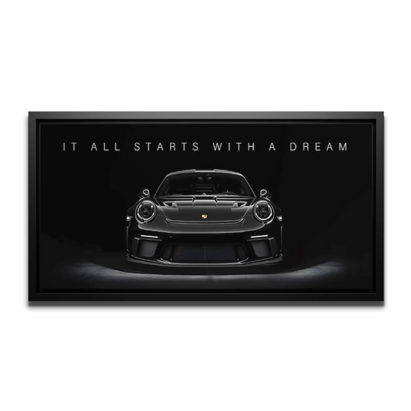911 Gt3 Starts With Dream Panoramic — Canvas Print