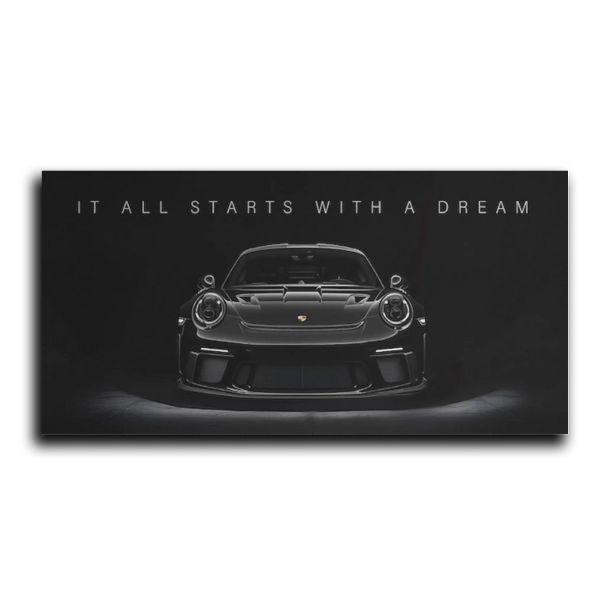 911 Gt3 Starts With Dream Panoramic — Canvas Detail