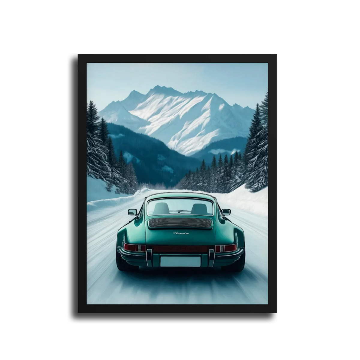 911 Targa Teal Alps Portrait — Black Frame