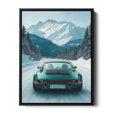 911 Targa Teal Alps Portrait — Canvas Print