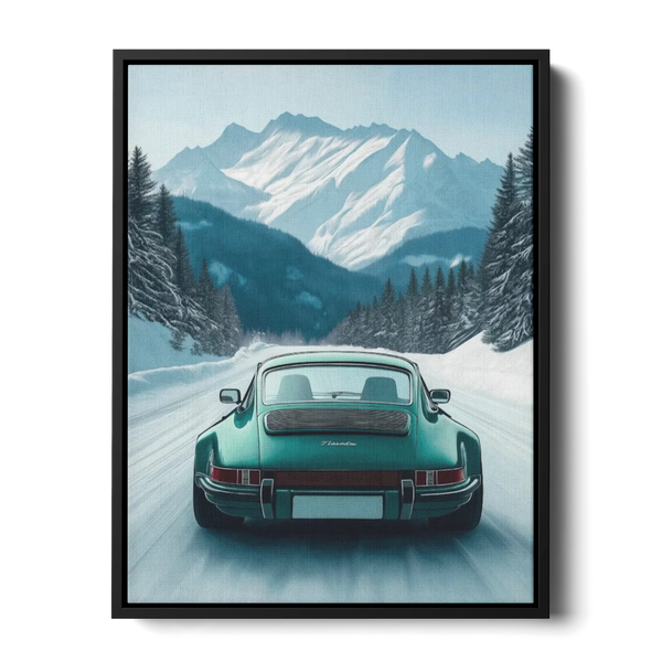 911 Targa Teal Alps Portrait — Canvas Print