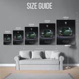 911 Turbo 930 Green Front Poster — Size Guide