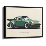 911 Turbo 930 Green Illustration — Alternate View