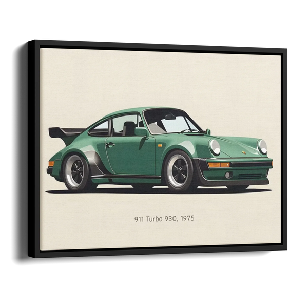 911 Turbo 930 Green Illustration — Alternate View