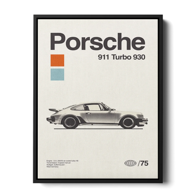911 Turbo 930 Vintage Poster — Canvas Print