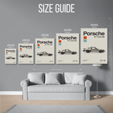 911 Turbo 930 Vintage Poster — Size Guide