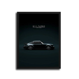 911 Turbo 964 Dark Poster — Black Frame