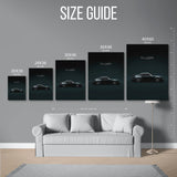 911 Turbo 964 Dark Poster — Size Guide