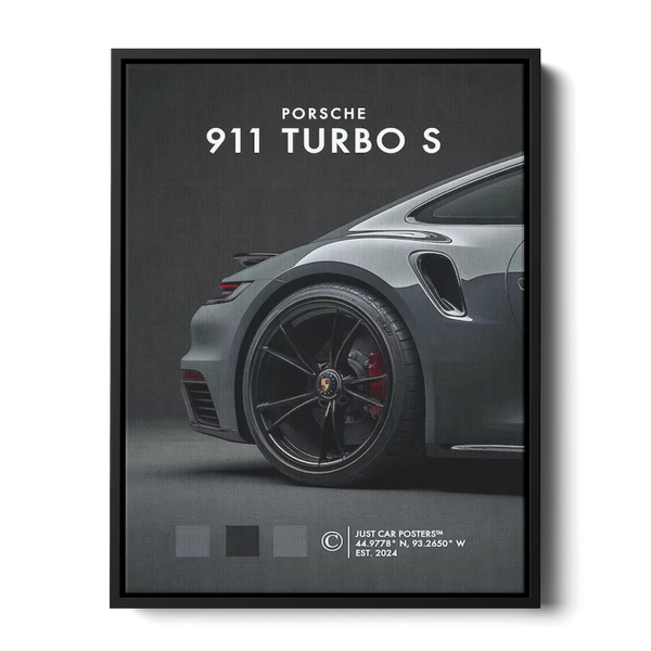 911 Turbo S Grey Poster — Canvas Print