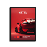 Cayman Gt4 Rs Red Poster — Black Frame