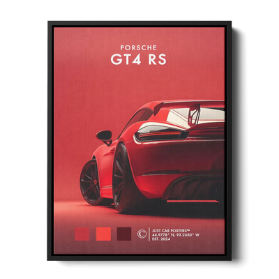Cayman Gt4 Rs Red Poster — Canvas Print