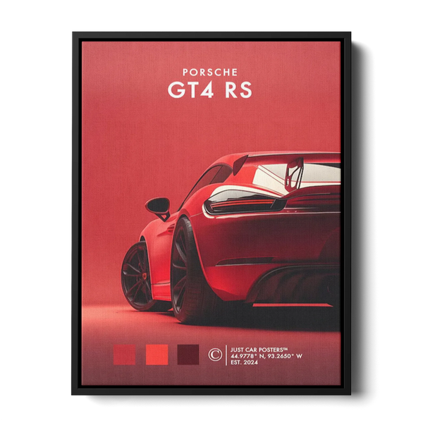 Cayman Gt4 Rs Red Poster — Canvas Print